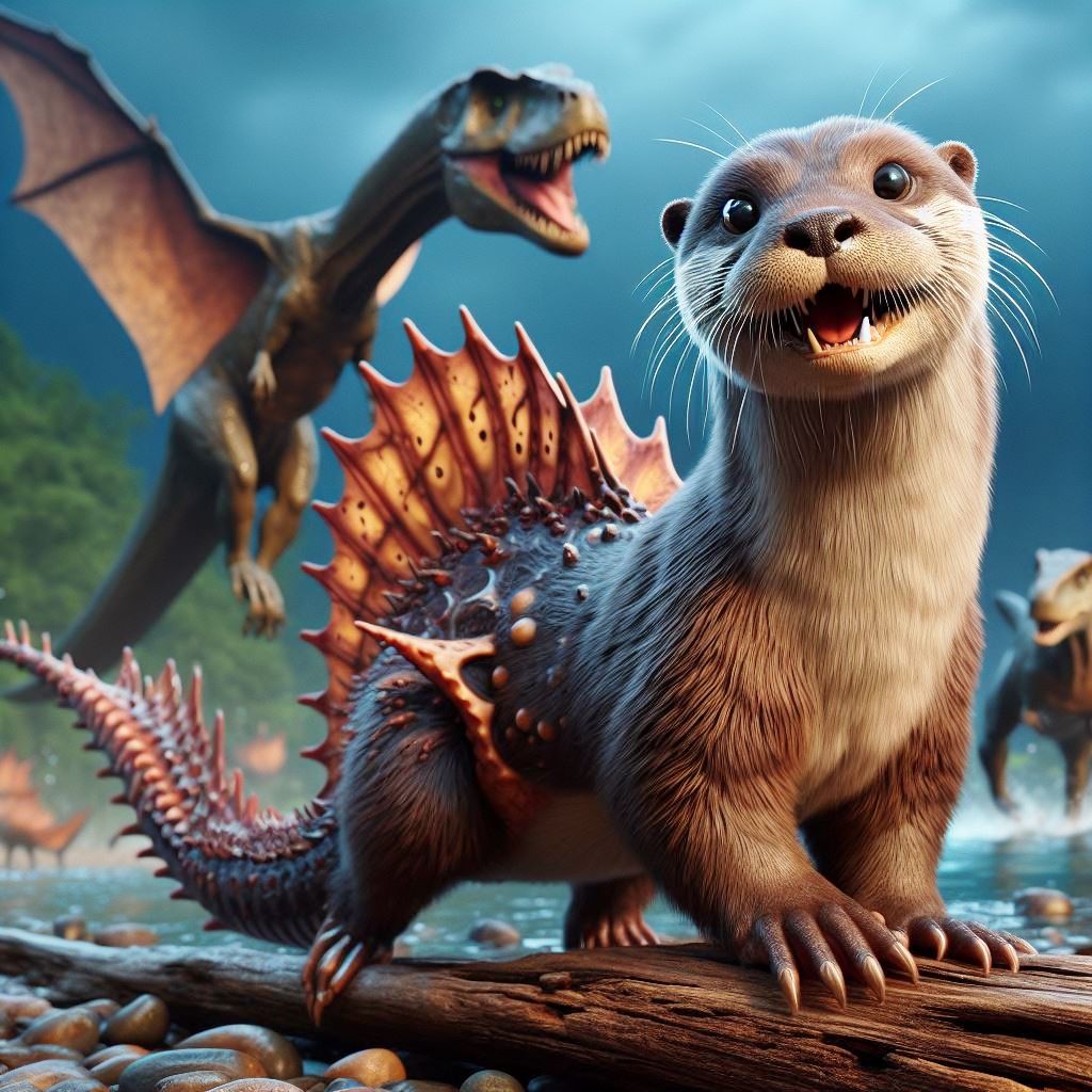 Otterdino and T-Rexodactyl