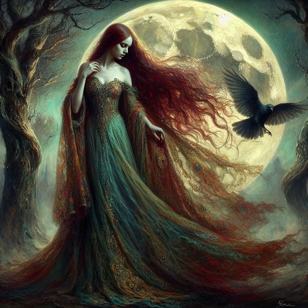 Witch and raven