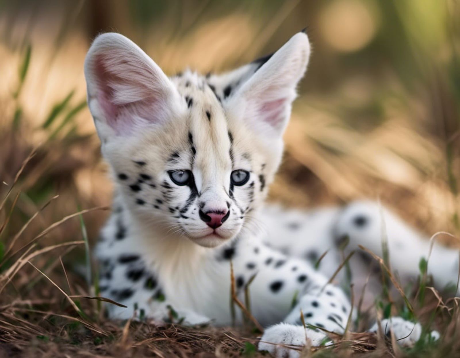 Fine-Tuned Model – Leucistic Serval 17 – 4:3 Format - AI Generated ...