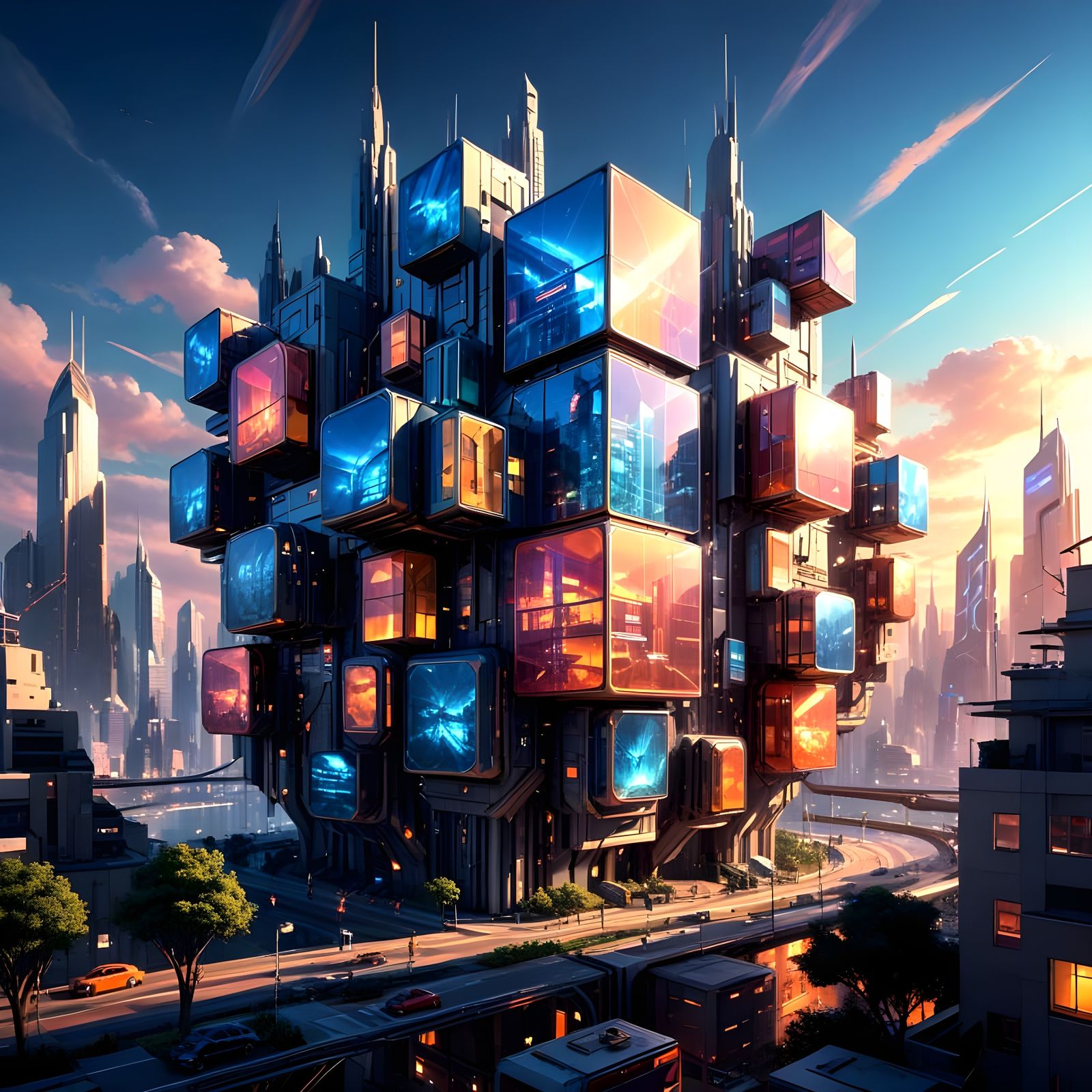 Futuristic panel housing is solved by using houses in the form of Rubik ...