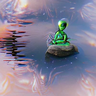 alien meditating