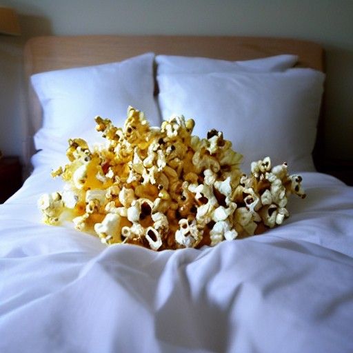 Popcorn in Bed - AI Generated Artwork - NightCafe Creator