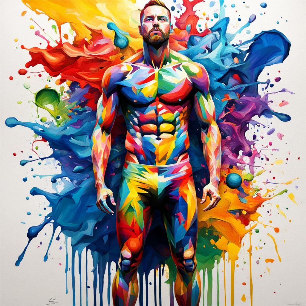 full body multi colorful painting AI Generated Artwork NightCafe