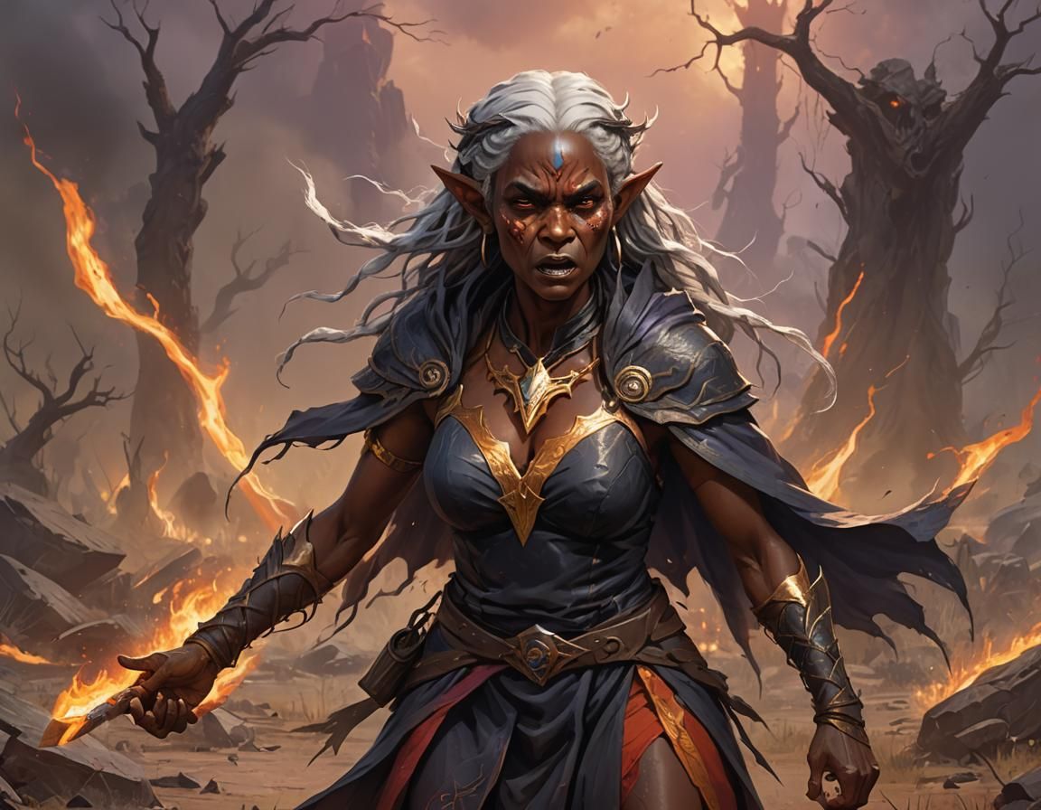 Angry Elven Mage Warrior