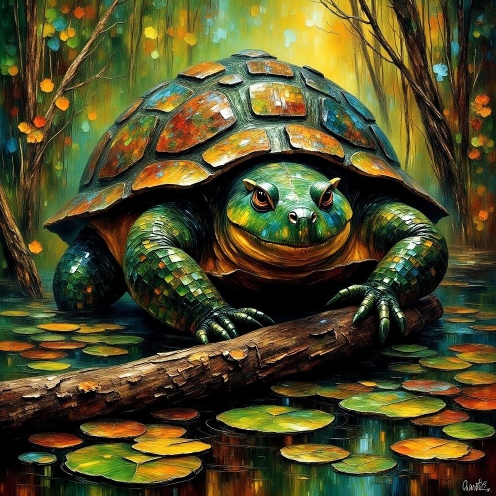 <lora:ROUGH DIAMOND:1.0> Alligator snapping turtle 