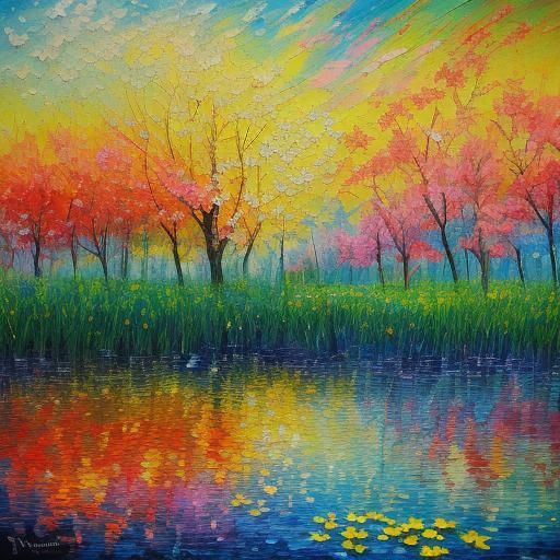 Spring Awakening: Neo-Impressionist Oil Painting