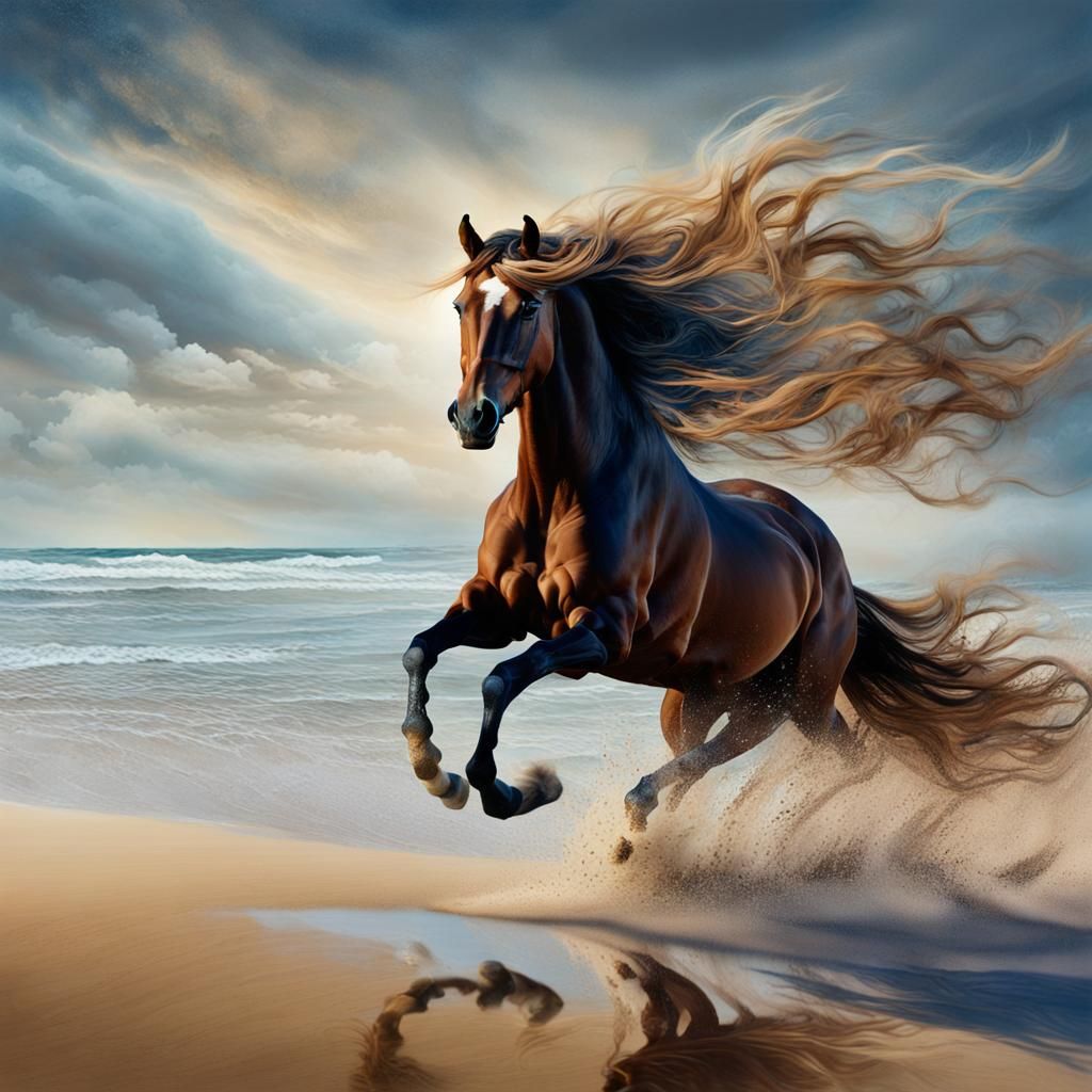 Beach and stallion