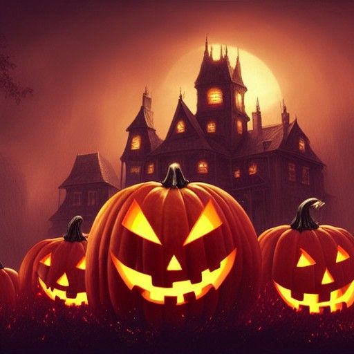 Halloween pumpkin ghosts scream house 5
