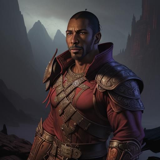 Redguard male; WIP elder scrolls redguard, portrait - AI Generated ...