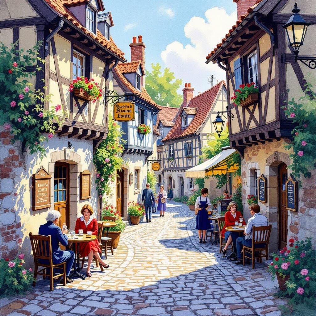 A tavern and alley   by @Steve Dufour