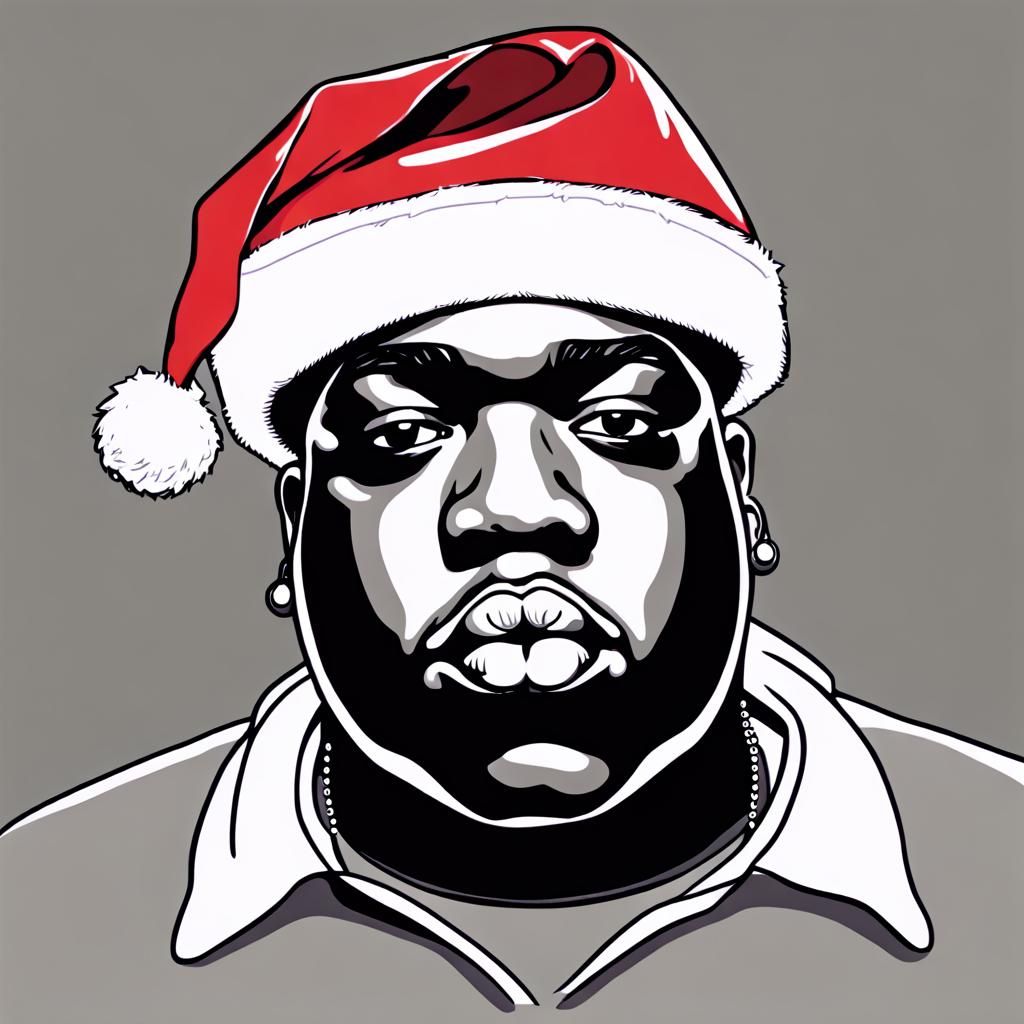 biggie smalls wearing a santa hat - AI Generated Artwork - NightCafe ...