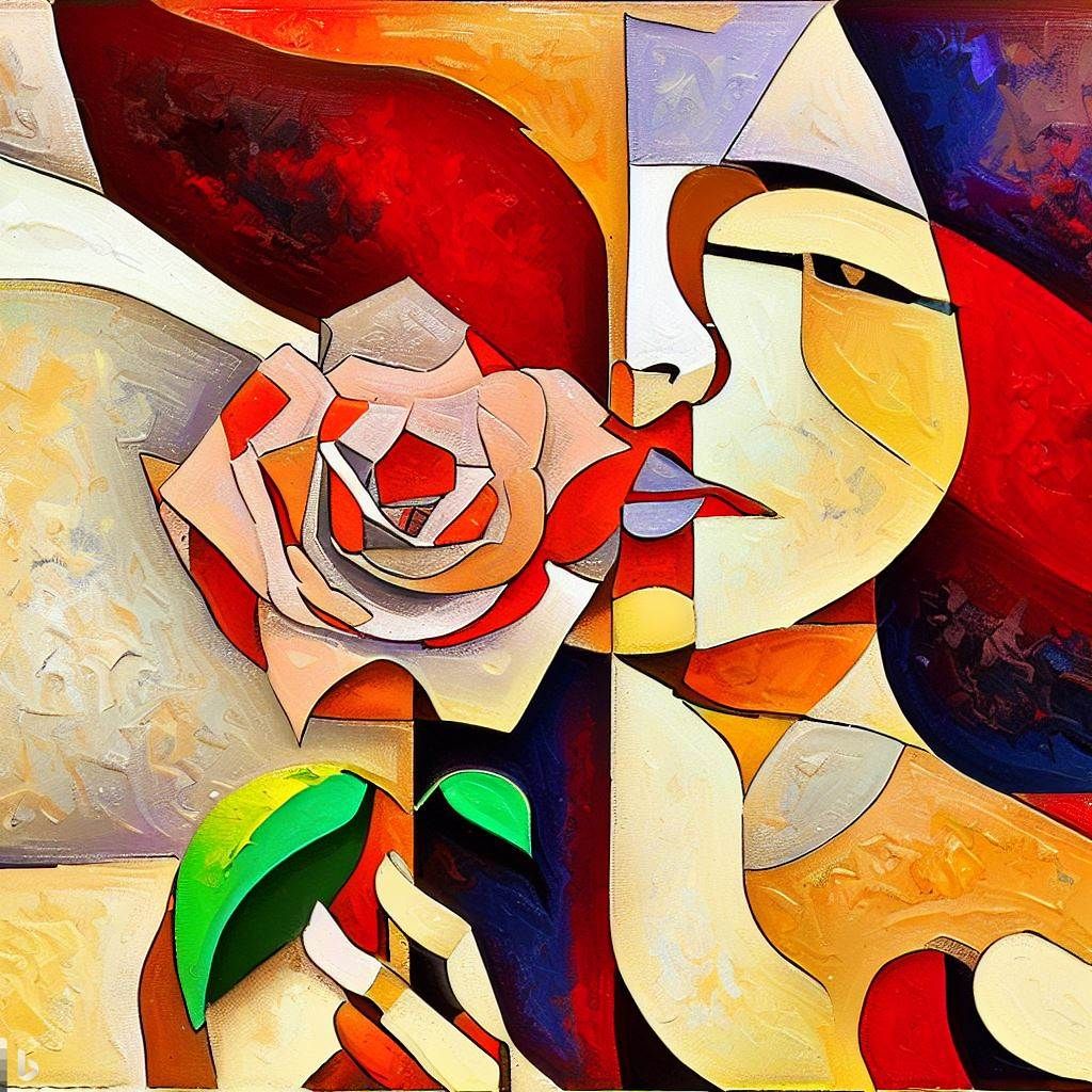 Portrait Woman with Rose