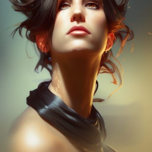 Abrosexual Portrait in Hyperdetailed Art Nouveau Style