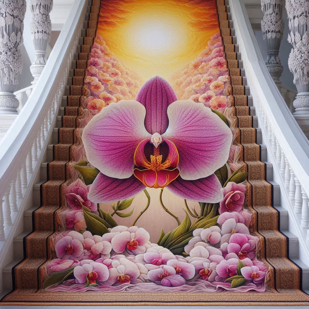 Orchid stair carpet