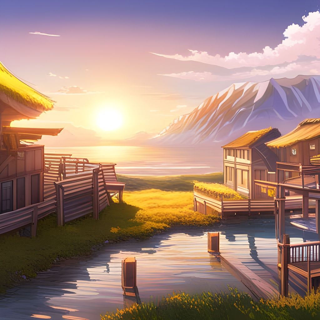 Anime Landscape with village