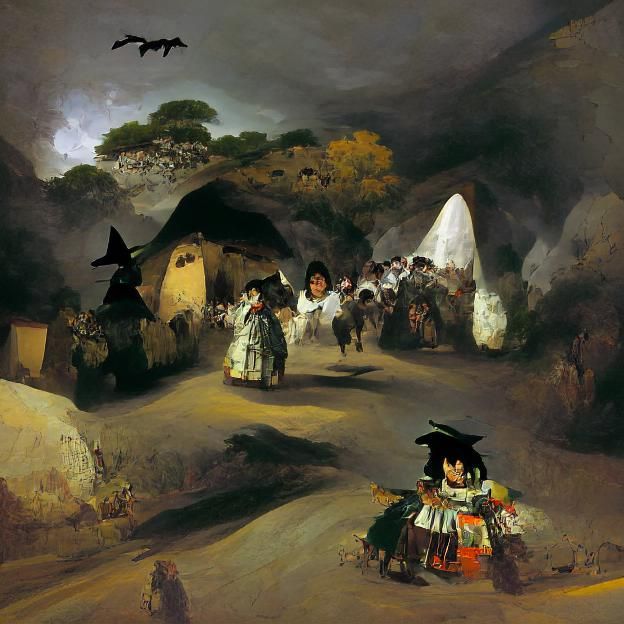 A merchant leads a caravan through a witch village in style ...