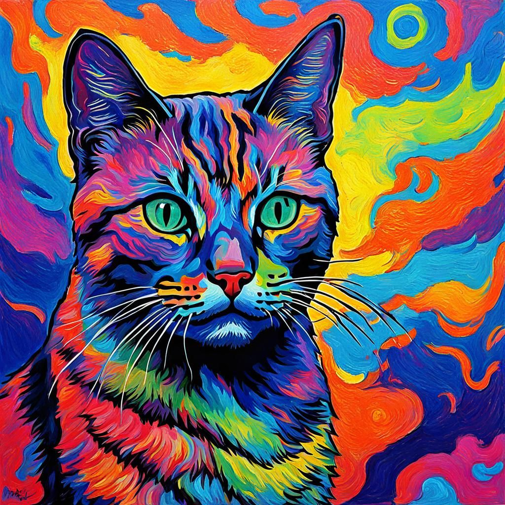 Fauvism Magic cat - AI Generated Artwork - NightCafe Creator