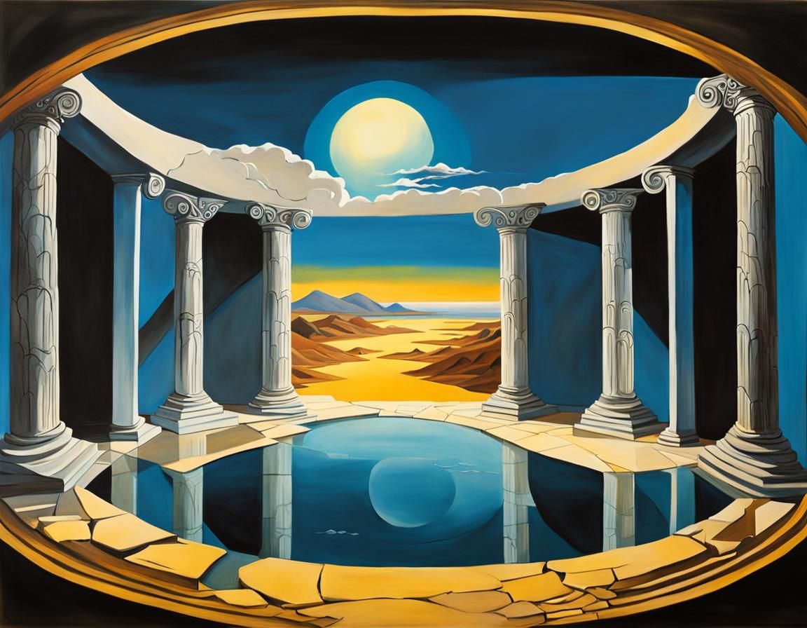 A theatre stage set design for the Greek play electra, refle...