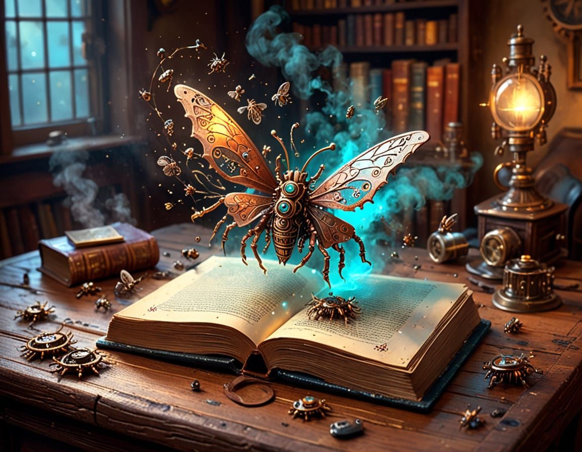 Steampunk Insects & Enchanted Book 📚⚙️ #2