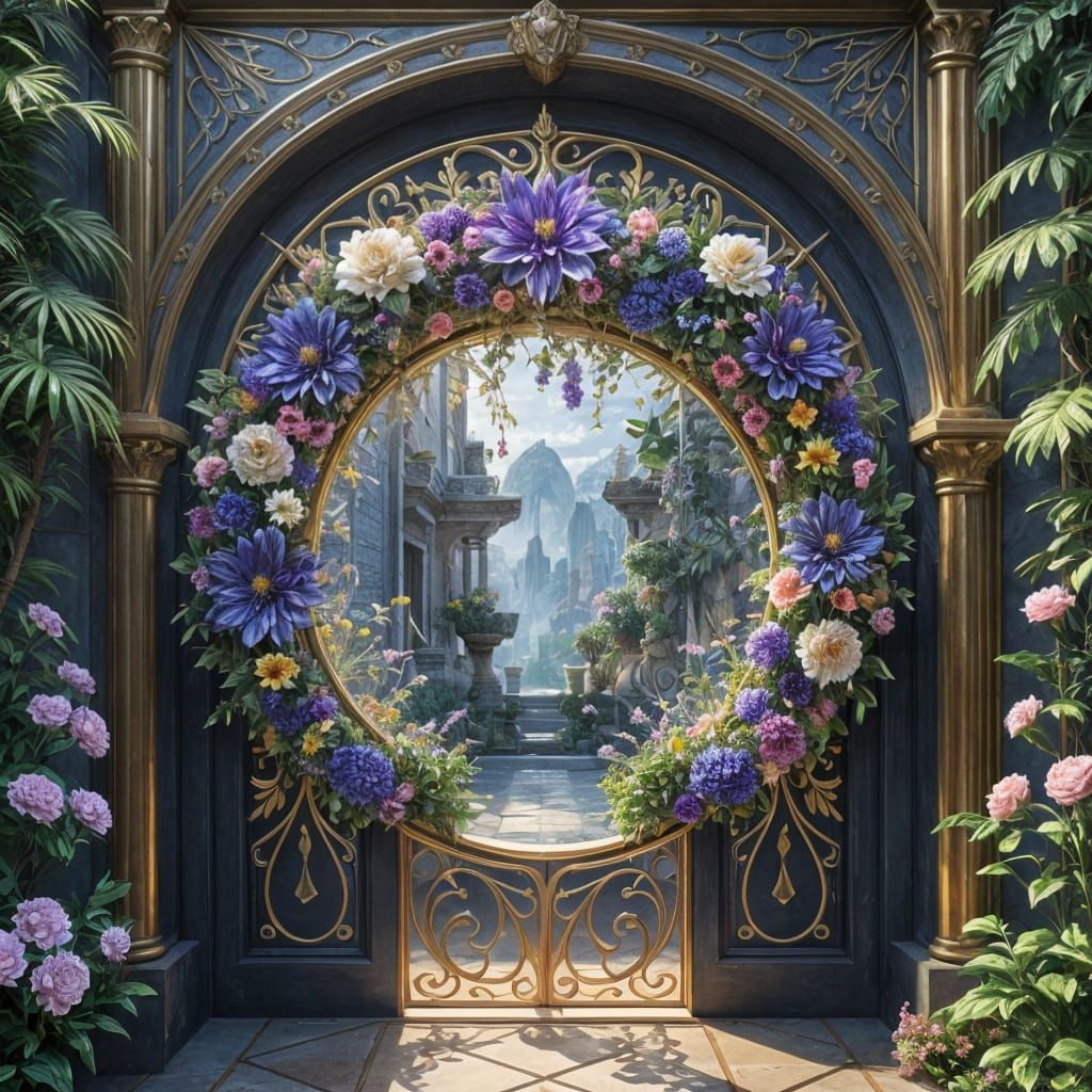 a wreath on the door to the magical world
  by @CrystalAnimal