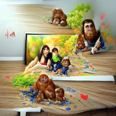 Lovely ape family