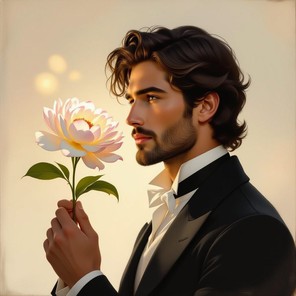 Handsome Man Holds World's Most Beautiful Flower