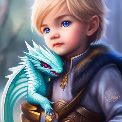 Rian and Spire, the prince and his Ice dragon