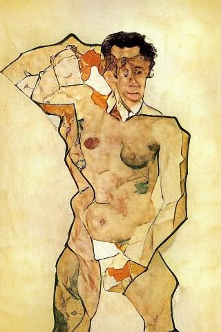 Egon Schiele 
Nude self-portrait