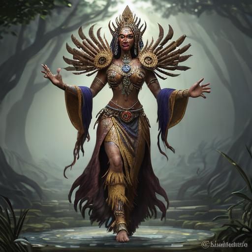 Fantastically beautiful aztec queen, awakens from her centur...