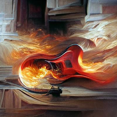 Guitar in a house fire