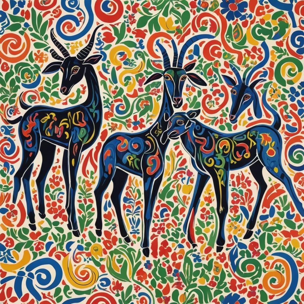 Henry Matisse’s colors, Henry Matisse’s lithograph, three sy...