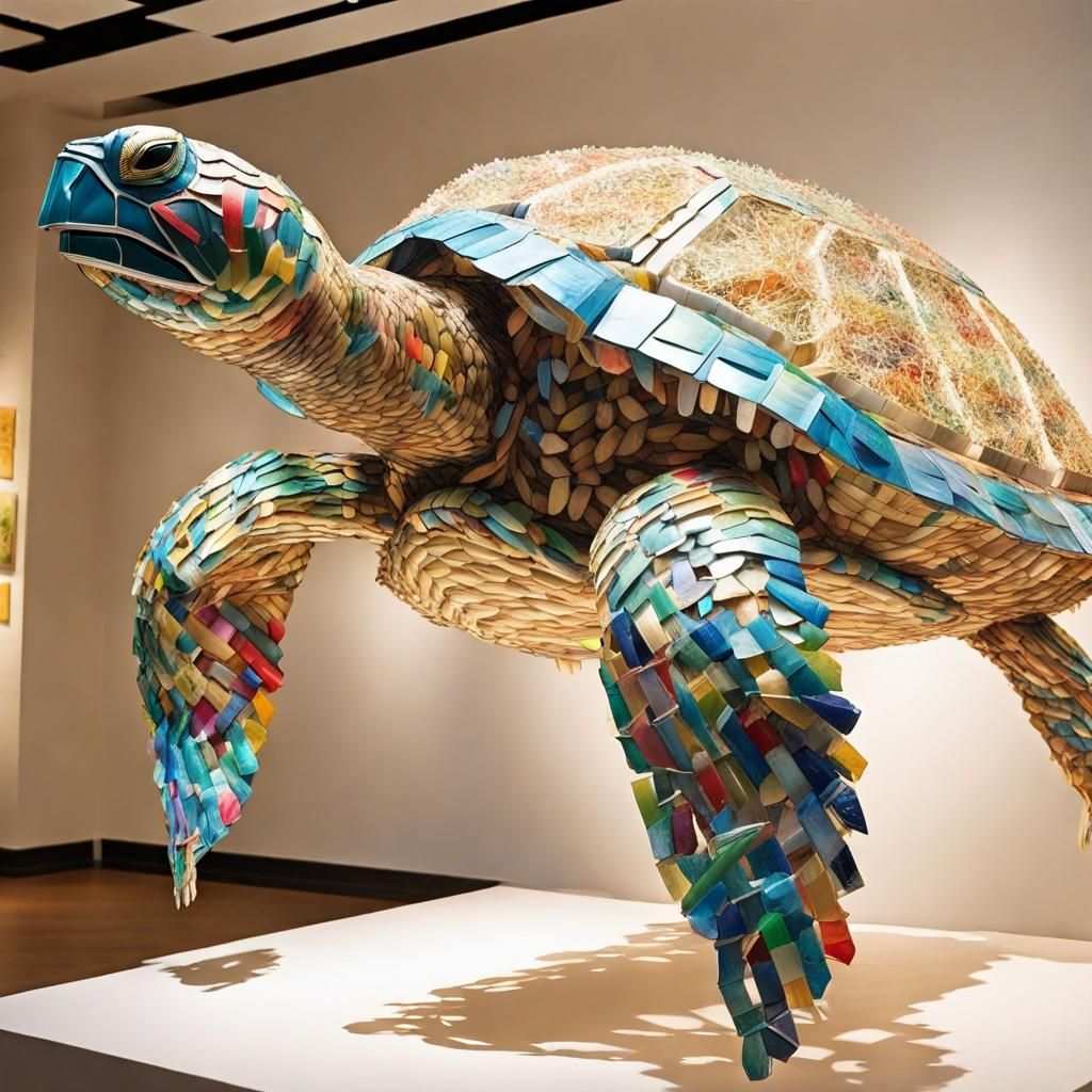 Giant Sea Turtle Constructed from waste washed up on local beaches  by @HGB