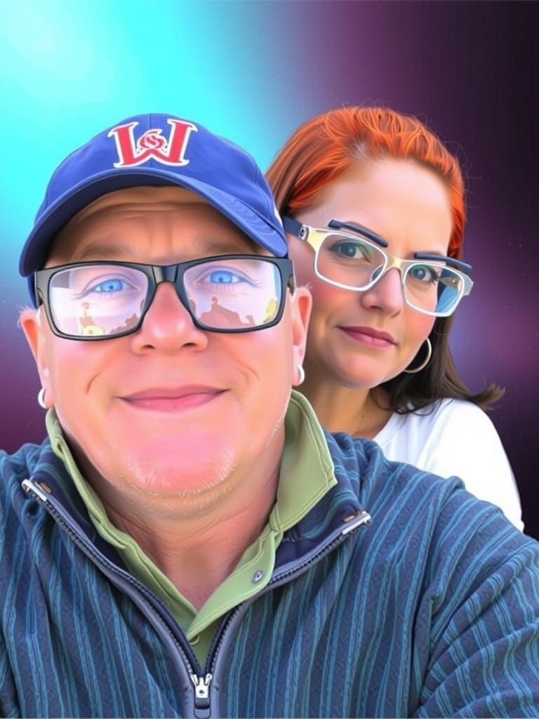 Loving Couple at the Baseball Stadium in Pastel Colors