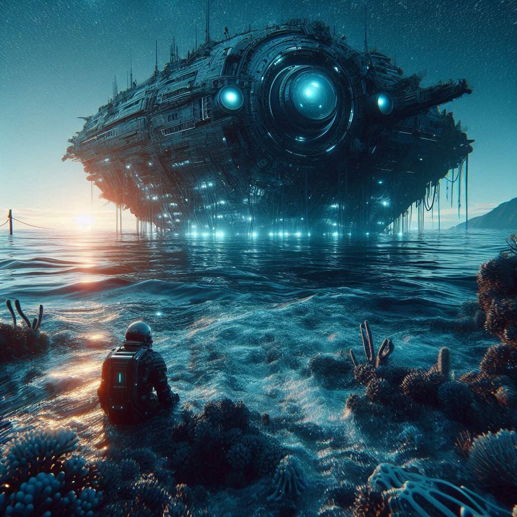 Spaceship on the ocean floor