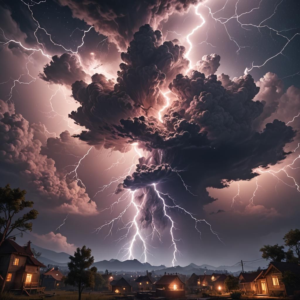 Lightning show on a clear night sky  by @Joseph