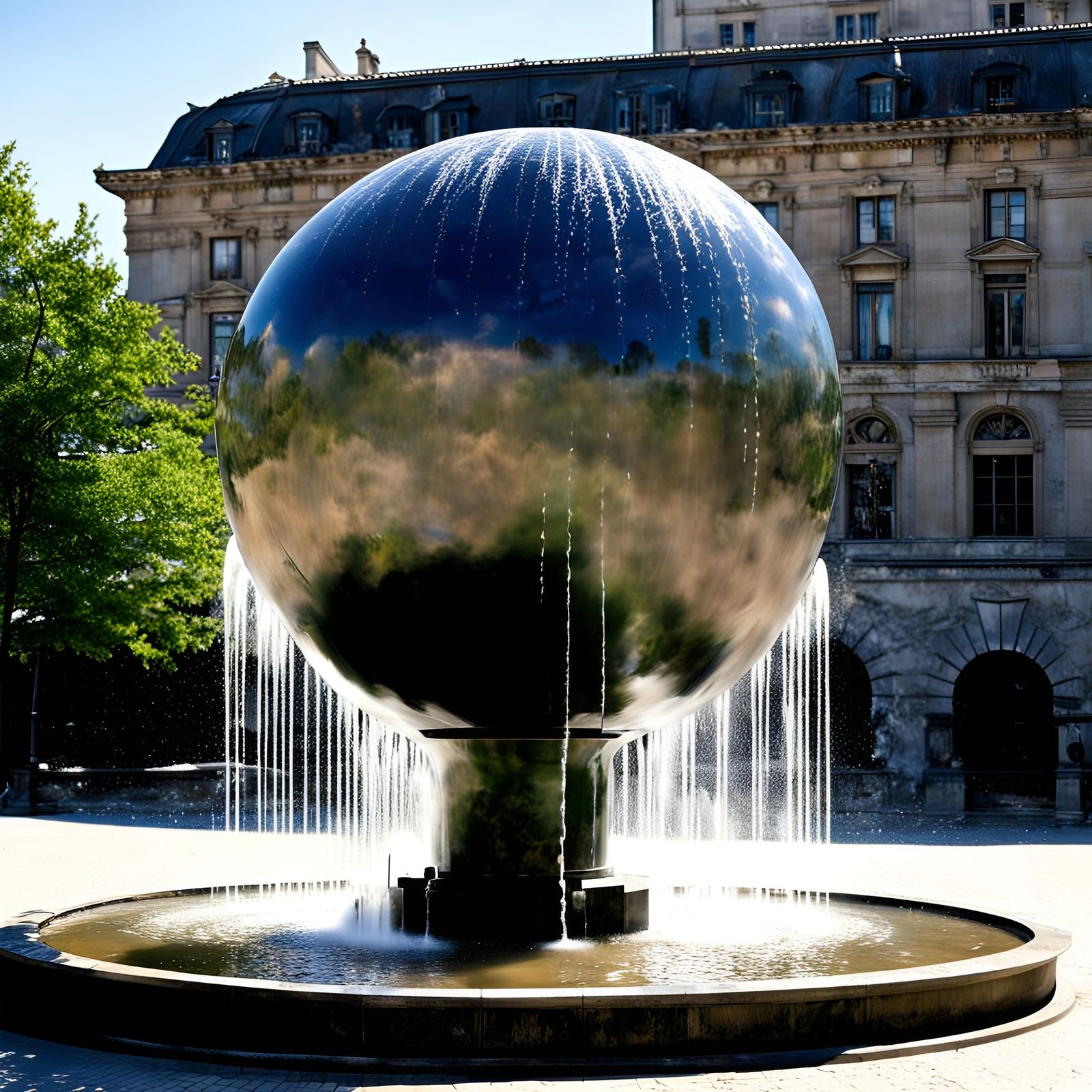 Courtyard Kugel Fountain 2