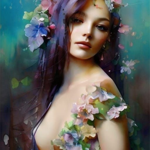 Most Beautiful Woman Watercolor Masterpiece -2931 undefined