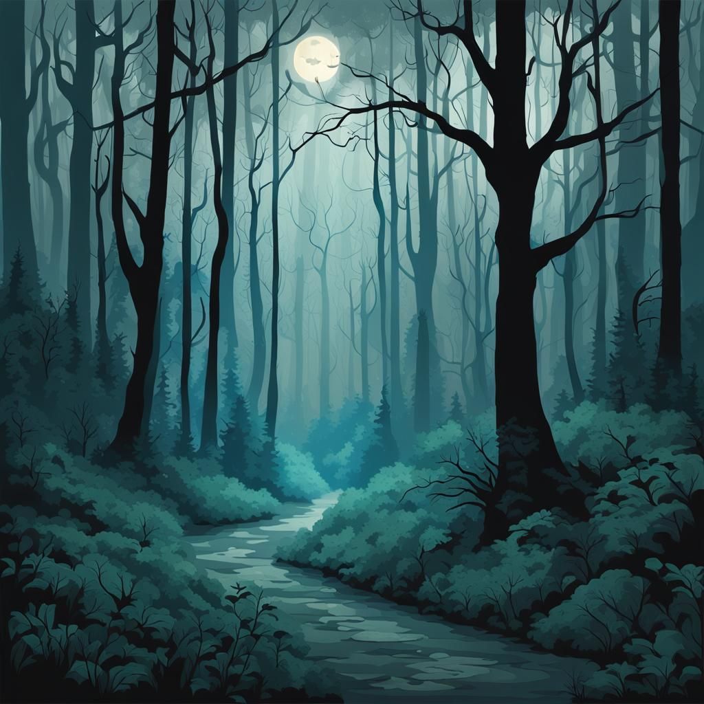 Misty and secluded forest