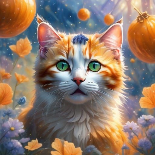 Cozy Feline Friends in Whimsical Digital Painting