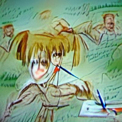 Anime drawn by Anime characters trying to mimic Anime if it ...