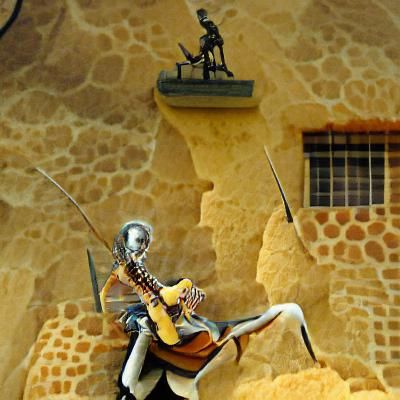 Don Quixote playing Guitar