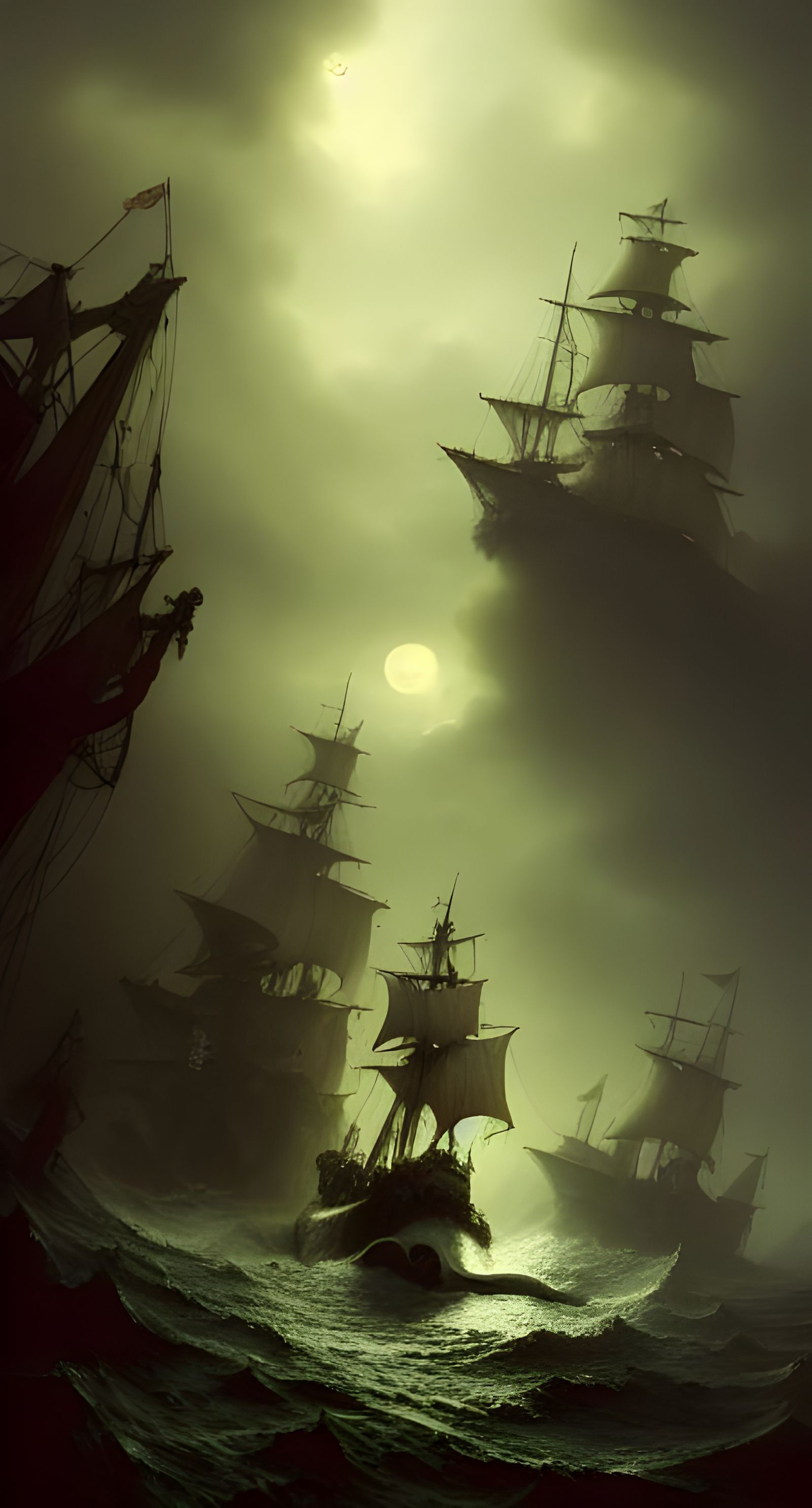 Ghost Ships - AI Generated Artwork - NightCafe Creator