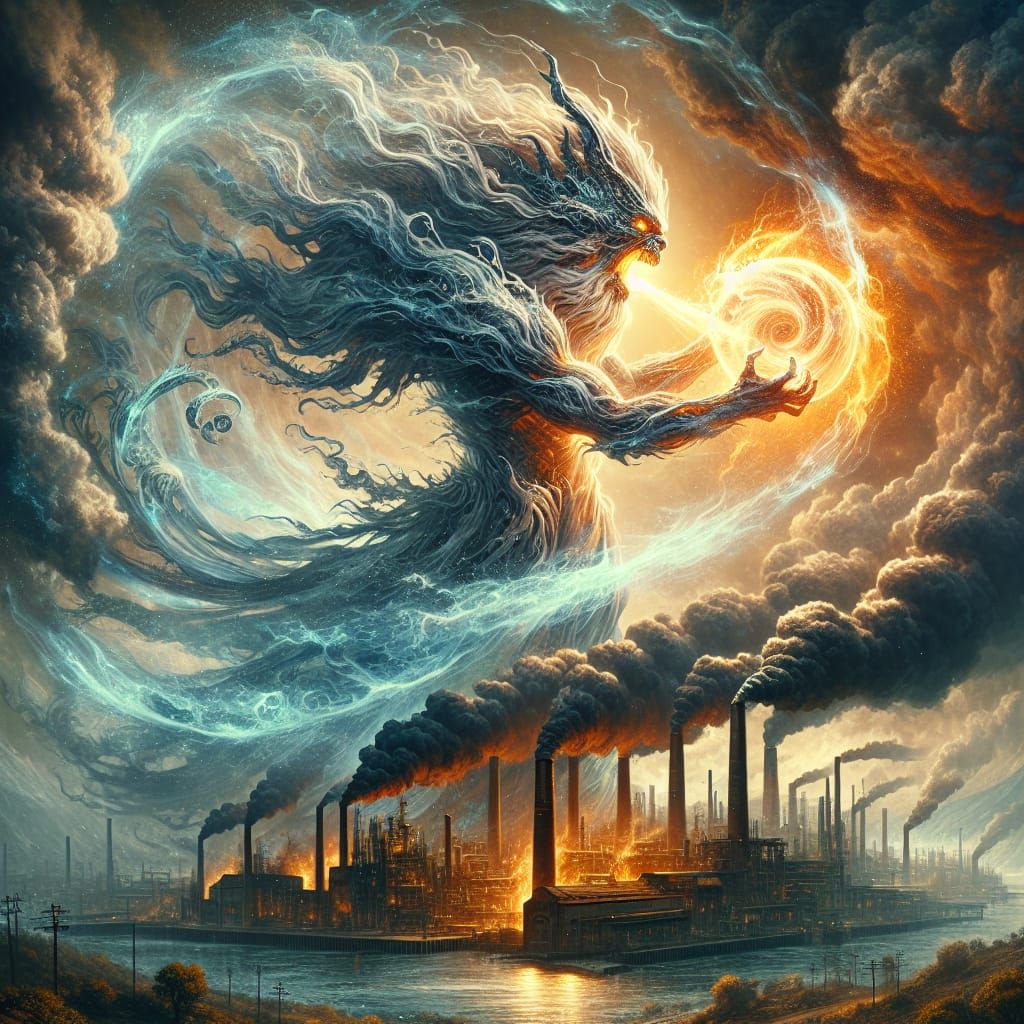 The elemental 'Air' (or is it 'Wind'?) Coming for the polluters  by @Witchyluck