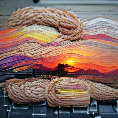 Sunset palette Braided yarn art