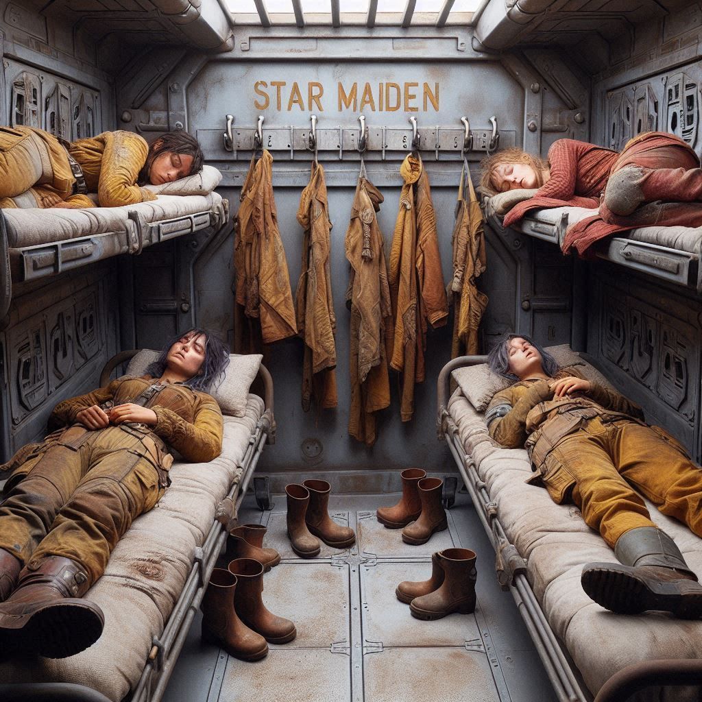 Occupied crew quarters in an old spacefreighter (6)