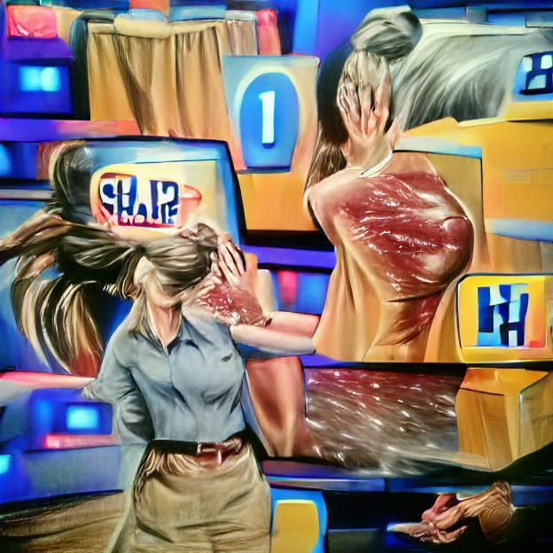 "How can she slap?" Game show. Hyperrealism.