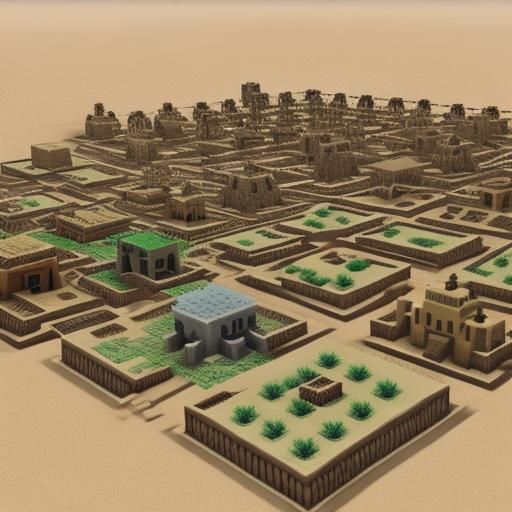 Desert ghost town on Minecraft 