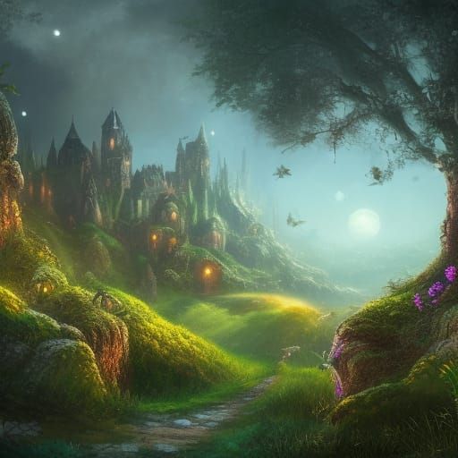 Mythical land during quiet night  by @FuzzyCurls