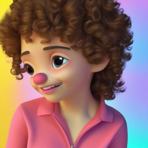 Teenage Girl Portrait in 1980s Pixar Style