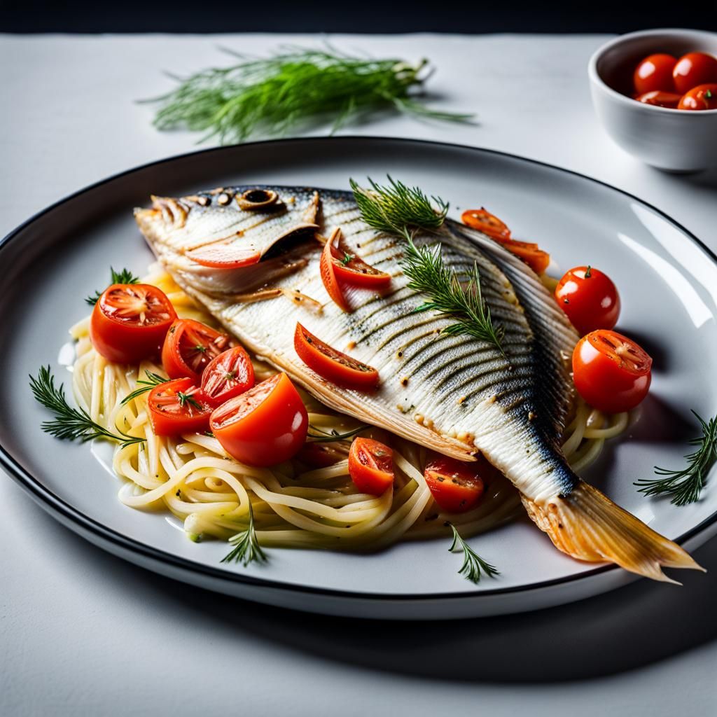 Baked John Dory. AI Generated Artwork NightCafe Creator